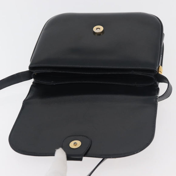 GUCCI Old Shoulder Bag Leather Black Gold 001 406 0621 Auth am11600