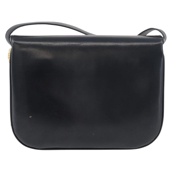 GUCCI Old Shoulder Bag Leather Black Gold 001 406 0621 Auth am11600