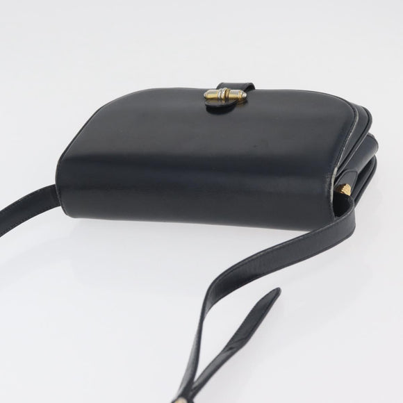 GUCCI Old Shoulder Bag Leather Black Gold 001 406 0621 Auth am11600
