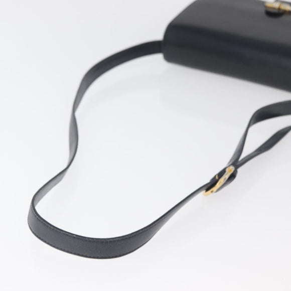 GUCCI Old Shoulder Bag Leather Black Gold 001 406 0621 Auth am11600