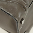 CELINE Luggage Mini Shopper Hand Bag Leather Gray Silver Auth am11602V-14