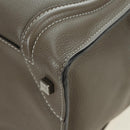 CELINE Luggage Mini Shopper Hand Bag Leather Gray Silver Auth am11602V-17