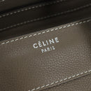 CELINE Luggage Mini Shopper Hand Bag Leather Gray Silver Auth am11602V-18