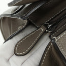 CELINE Luggage Mini Shopper Hand Bag Leather Gray Silver Auth am11602V-9