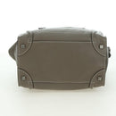 CELINE Luggage Mini Shopper Hand Bag Leather Gray Silver Auth am11602V-5