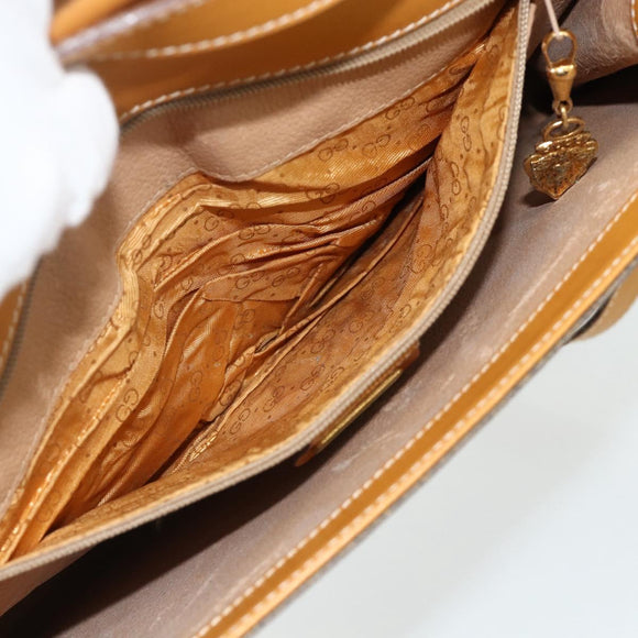 GUCCI Shoulder Bag PVC Leather Beige Gold 004 112 0289 Auth am11603
