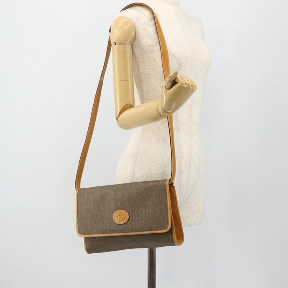 GUCCI Shoulder Bag PVC Leather Beige Gold 004 112 0289 Auth am11603