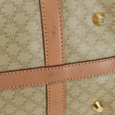 CELINE Macadam Canvas Mini Boston Bag PVC Beige Gold Auth am11604V-6