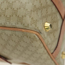 CELINE Macadam Canvas Mini Boston Bag PVC Beige Gold Auth am11604V-15