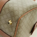 CELINE Macadam Canvas Mini Boston Bag PVC Beige Gold Auth am11604V-16