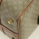 CELINE Macadam Canvas Mini Boston Bag PVC Beige Gold Auth am11604V-18