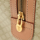 CELINE Macadam Canvas Mini Boston Bag PVC Beige Gold Auth am11604V-20