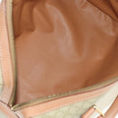CELINE Macadam Canvas Mini Boston Bag PVC Beige Gold Auth am11604V-9