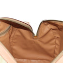 CELINE Macadam Canvas Mini Boston Bag PVC Beige Gold Auth am11604V-21