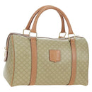 CELINE Macadam Canvas Mini Boston Bag PVC Beige Gold Auth am11604V-1