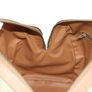 CELINE Macadam Canvas Mini Boston Bag PVC Beige Gold Auth am11604V-20