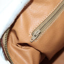 CELINE Macadam Canvas Mini Boston Bag PVC Beige Gold Auth am11604V-21