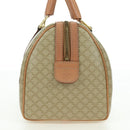 CELINE Macadam Canvas Mini Boston Bag PVC Beige Gold Auth am11604V-3