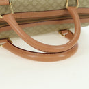 CELINE Macadam Canvas Mini Boston Bag PVC Beige Gold Auth am11604V-8