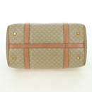 CELINE Macadam Canvas Mini Boston Bag PVC Beige Gold Auth am11604V-5