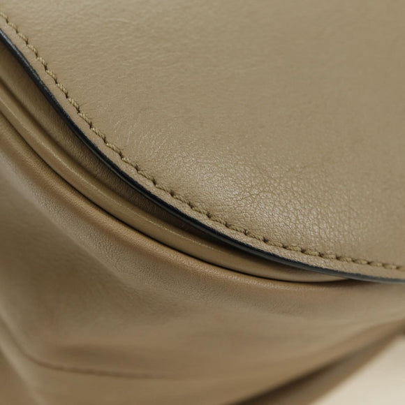 BURBERRY Shoulder Bag Leather Beige Gold Auth am11605V