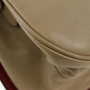 BURBERRY Shoulder Bag Leather Beige Gold Auth am11605V-13
