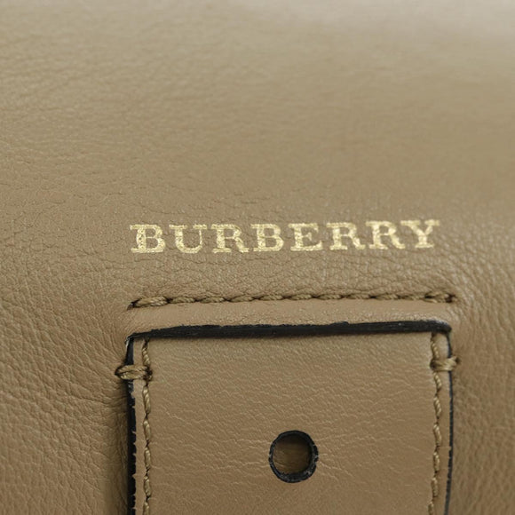BURBERRY Shoulder Bag Leather Beige Gold Auth am11605V