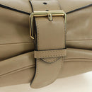 BURBERRY Shoulder Bag Leather Beige Gold Auth am11605V-16