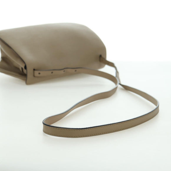 BURBERRY Shoulder Bag Leather Beige Gold Auth am11605V