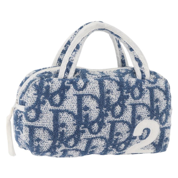 Christian Dior Trotter Canvas No.2 Hand Bag pile Blue Auth am11606A