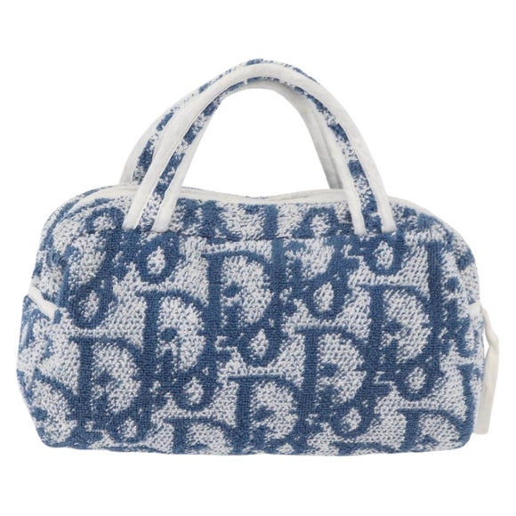 Christian Dior Trotter Canvas No.2 Hand Bag pile Blue Auth am11606A