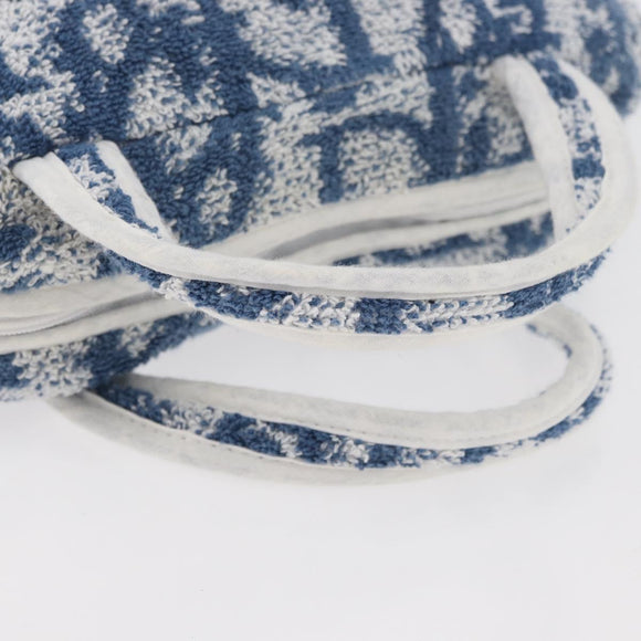 Christian Dior Trotter Canvas No.2 Hand Bag pile Blue Auth am11606A