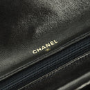 CHANEL Bicolore Jewelry Case Satin Black Gold CC Auth am11609V-19