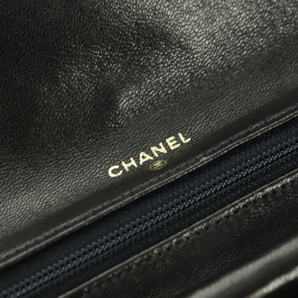 CHANEL Bicolore Jewelry Case Satin Black Gold CC Auth am11609V