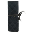 CHANEL Bicolore Jewelry Case Satin Black Gold CC Auth am11609V-13