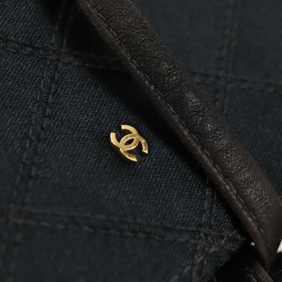 CHANEL Bicolore Jewelry Case Satin Black Gold CC Auth am11609V