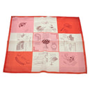HERMES Carre 45 Scarf ""CATALOGUE D'OBJETS"" Silk Orange Auth am11610M-1
