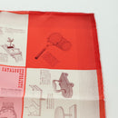 HERMES Carre 45 Scarf ""CATALOGUE D'OBJETS"" Silk Orange Auth am11610M-3