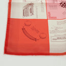 HERMES Carre 45 Scarf ""CATALOGUE D'OBJETS"" Silk Orange Auth am11610M-4