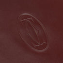 CARTIER Must Line Clutch Bag Leather Bordeaux Gold Auth am11612V-12