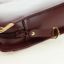 CARTIER Must Line Clutch Bag Leather Bordeaux Gold Auth am11612V-13
