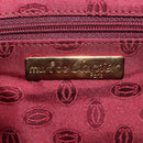 CARTIER Must Line Clutch Bag Leather Bordeaux Gold Auth am11612V-14