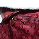 CARTIER Must Line Clutch Bag Leather Bordeaux Gold Auth am11612V-18