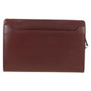 CARTIER Must Line Clutch Bag Leather Bordeaux Gold Auth am11612V-3