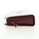 CARTIER Must Line Clutch Bag Leather Bordeaux Gold Auth am11612V-4