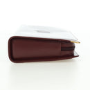 CARTIER Must Line Clutch Bag Leather Bordeaux Gold Auth am11612V-5