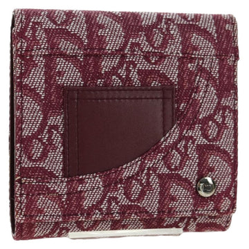 Christian Dior Trotter Canvas Trifold Wallet Pink Silver Pink Auth am11614V