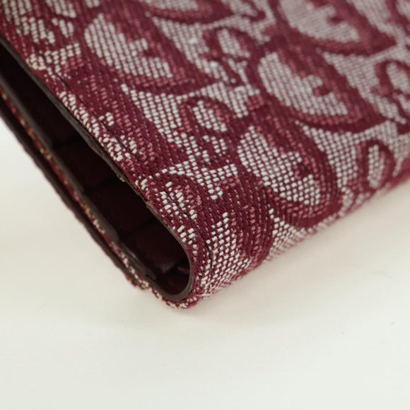 Christian Dior Trotter Canvas Trifold Wallet Pink Silver Pink Auth am11614V