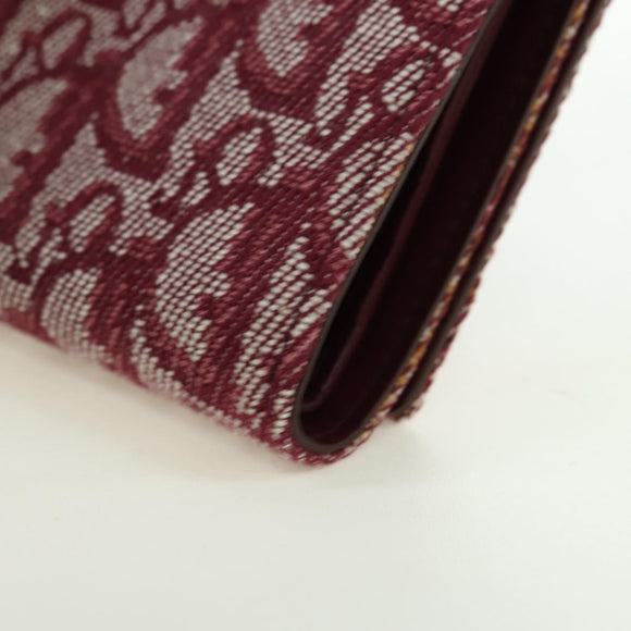 Christian Dior Trotter Canvas Trifold Wallet Pink Silver Pink Auth am11614V
