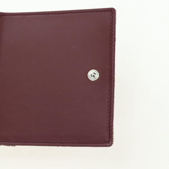 Christian Dior Trotter Canvas Trifold Wallet Pink Silver Pink Auth am11614V